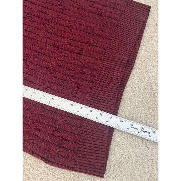 Tommy Bahama Mens Large Deep Sea Half Zip Cable Sweater in Cherry Stone - Picture 8 of 8